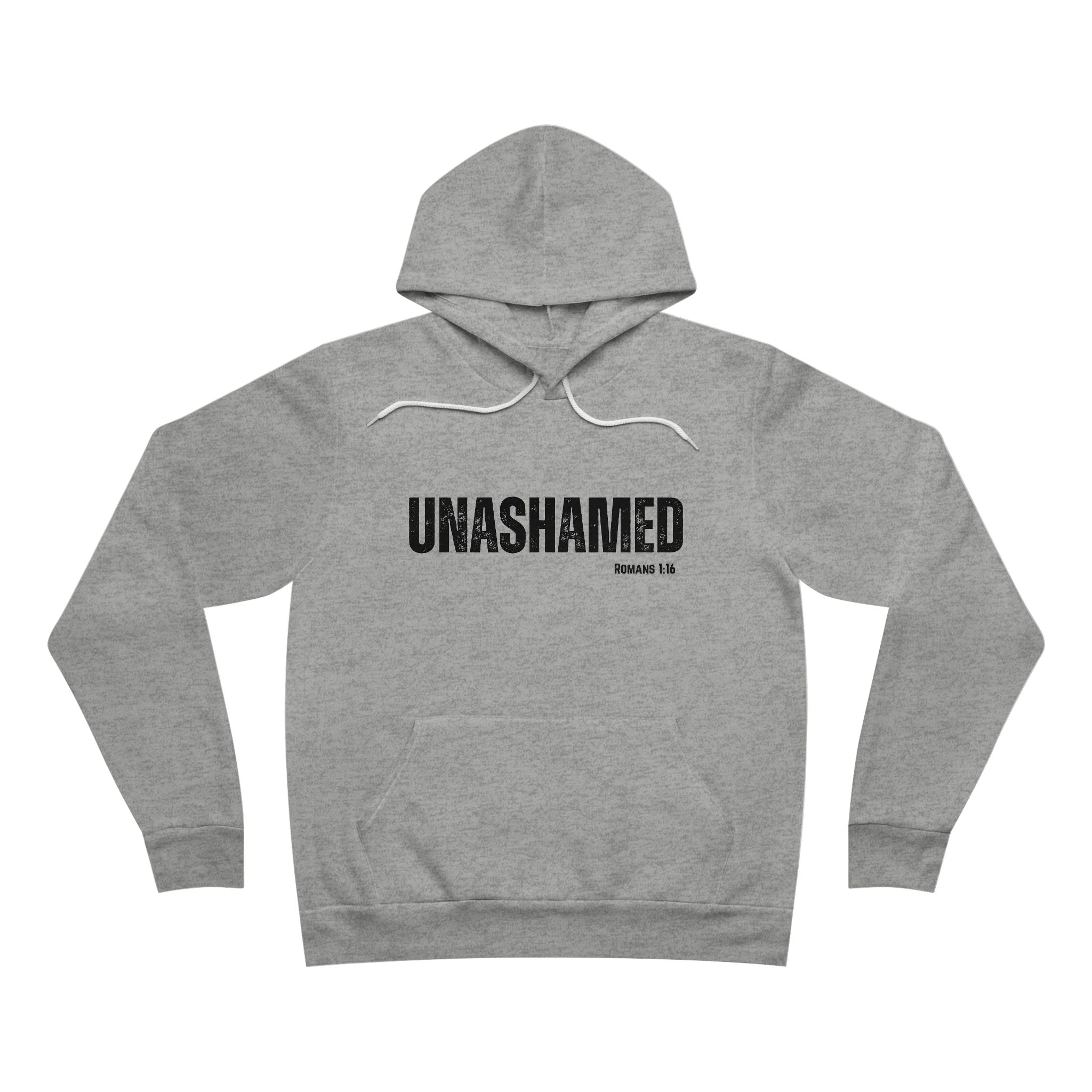 Unashamed Pullover Hoodie — Christian Faith Verse Hoodie (Romans 1:16)