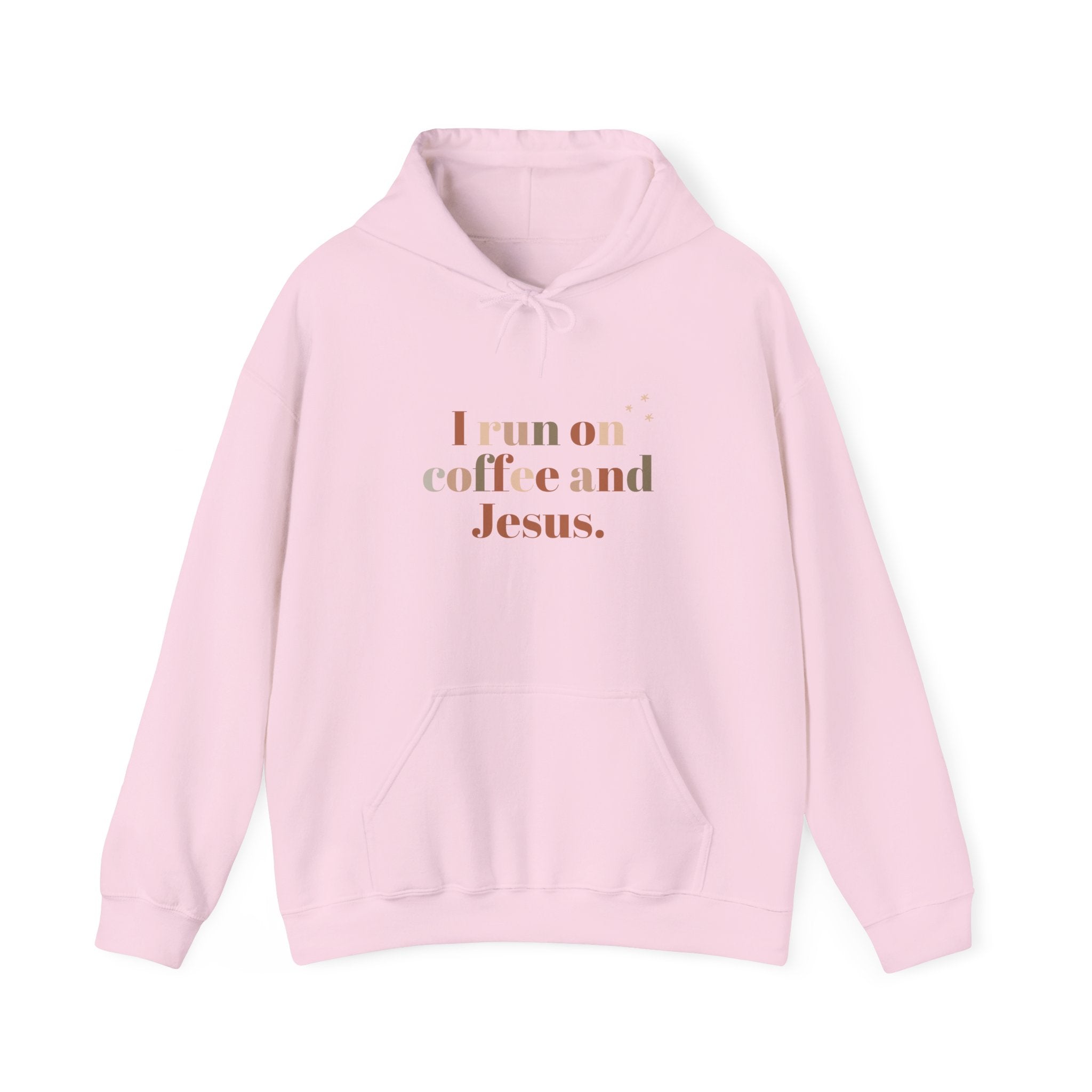 Christian Hoodie — “I Run on Coffee and Jesus” Casual Faith Pullover