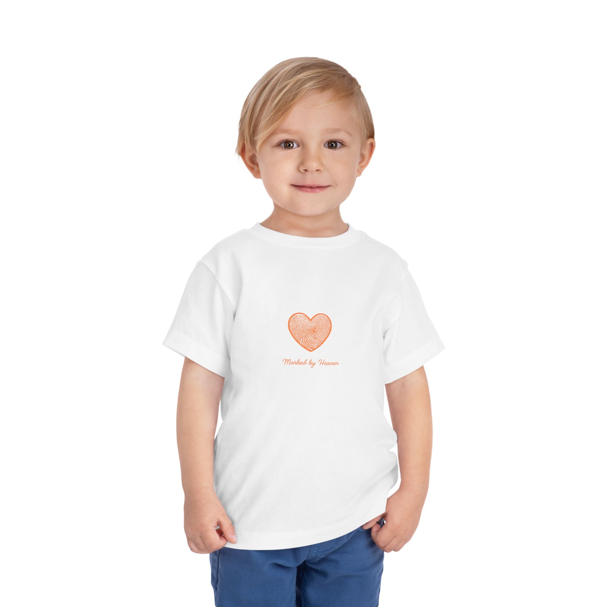 Toddler Tee — Pink Watercolor Heart "Marked by Heaven"