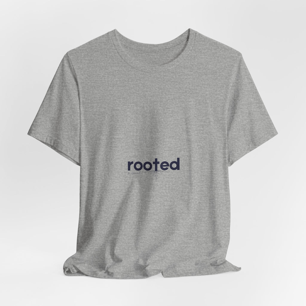 Rooted Minimalist Tee — 'rooted' Small Chest Graphic Cotton T-Shirt