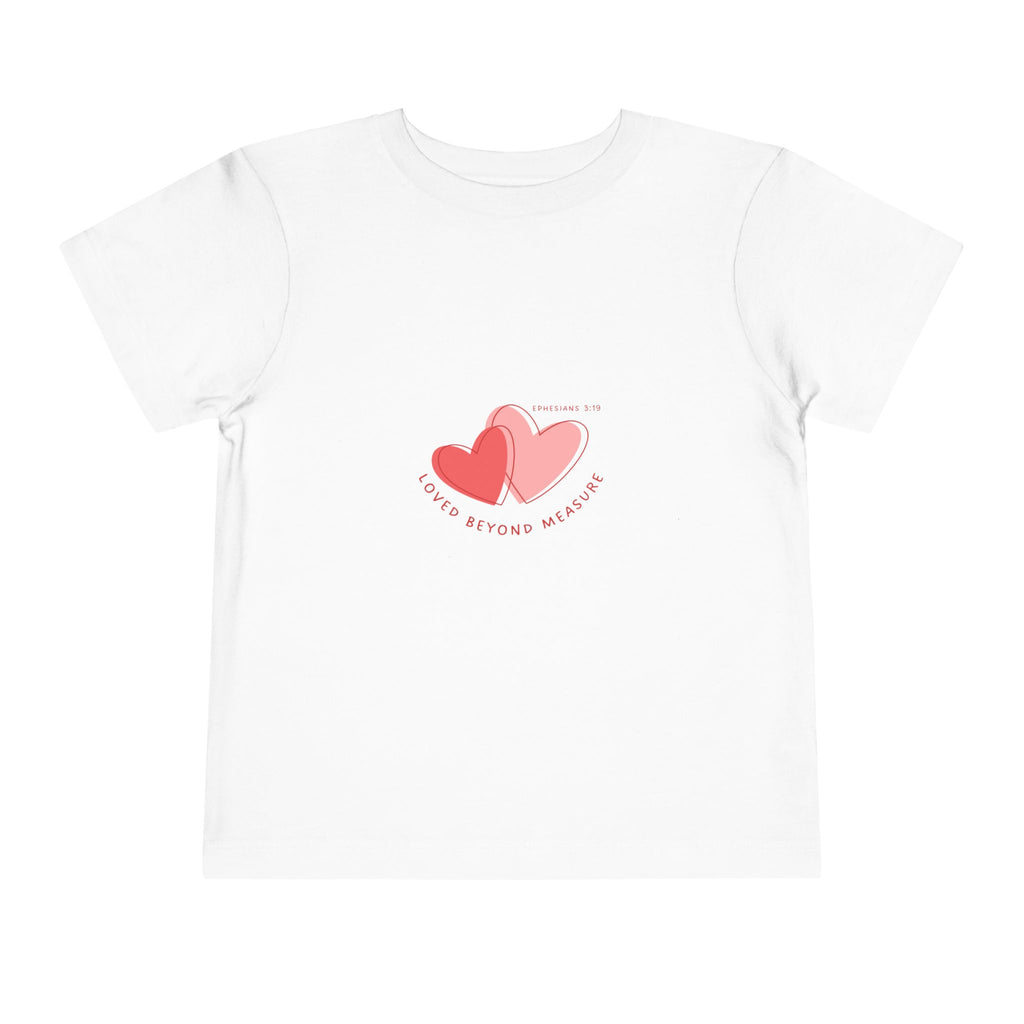 Toddler Tee — "Love Beyond Measure" Pink Heart Graphic