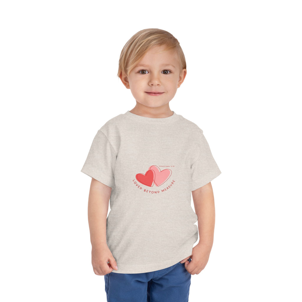 Toddler Tee — "Love Beyond Measure" Pink Heart Graphic