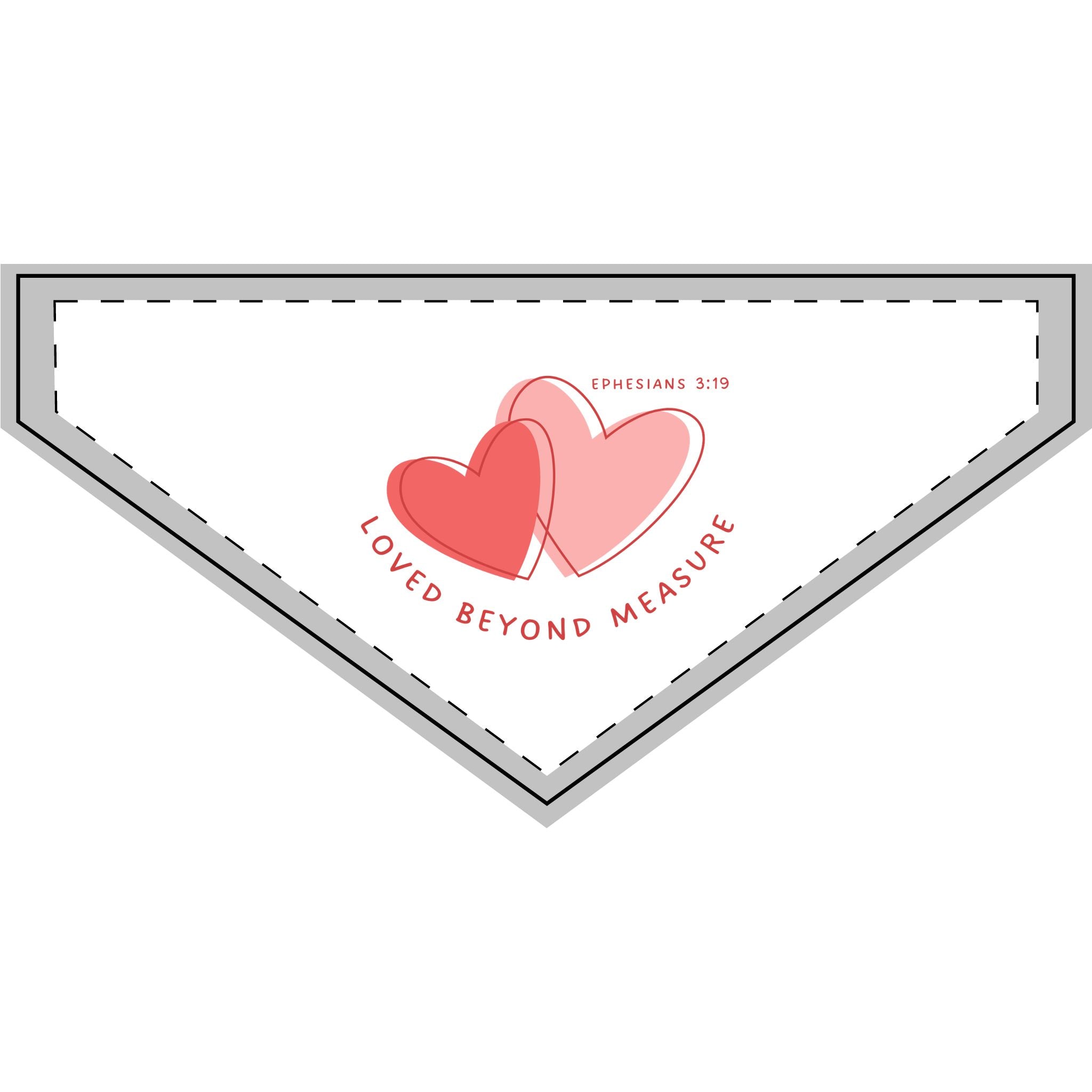 Clip-on Pet Bandana — "Loved Beyond Measure" Heart Design (Ephesians 3:19)