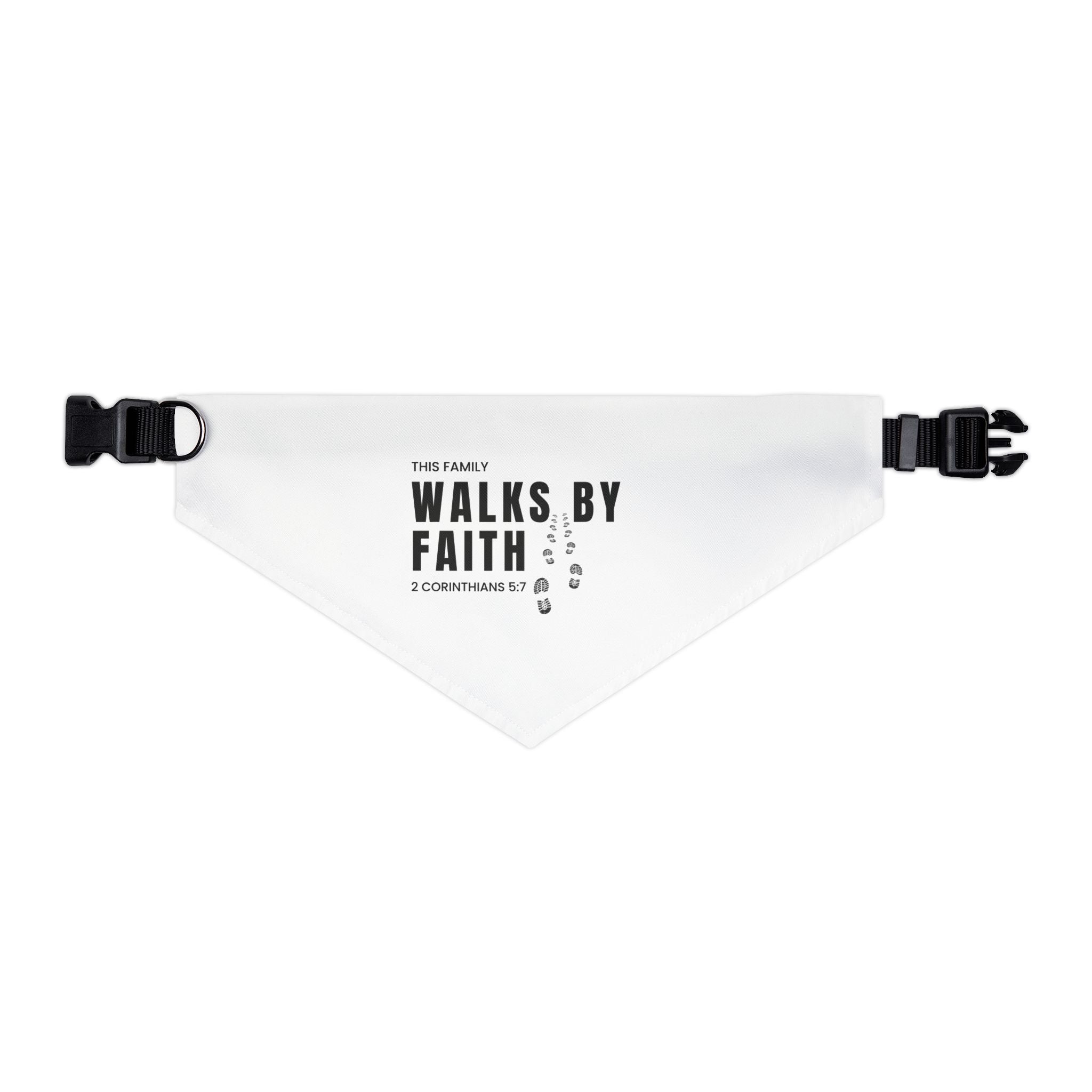 Pet Bandana — "This Family Walks by Faith" Christian Dog Collar Bandana