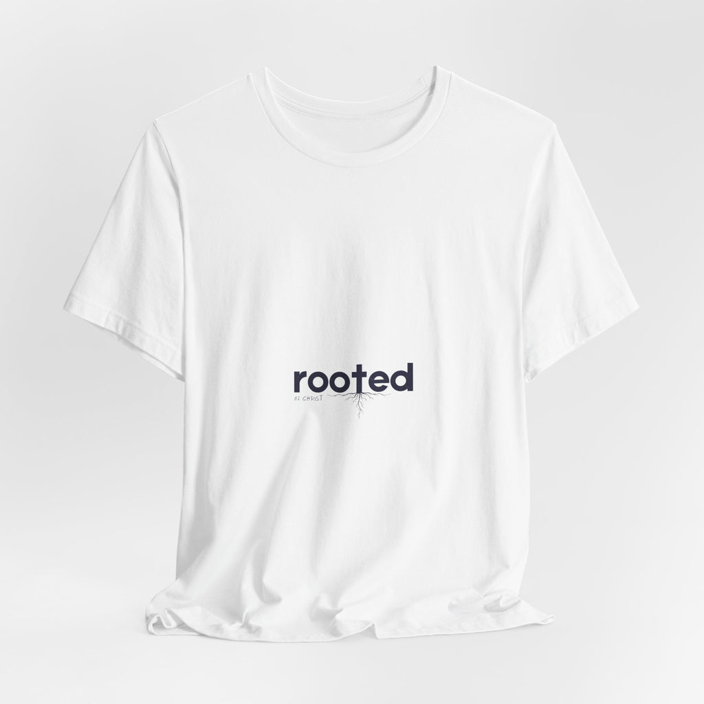 Rooted Minimalist Tee — 'rooted' Small Chest Graphic Cotton T-Shirt