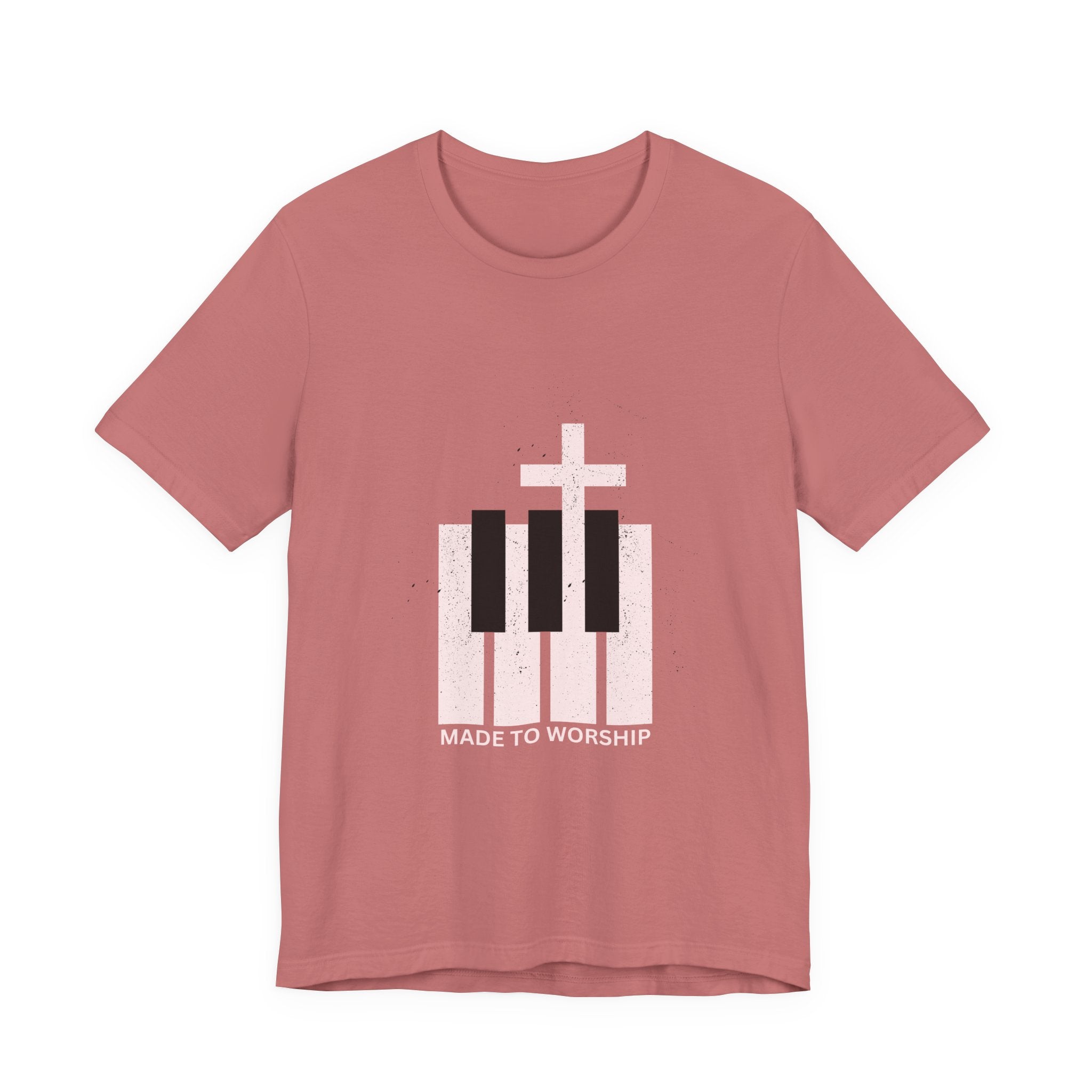 Worship Piano Tee — "Made to Worship" Christian Music T-Shirt