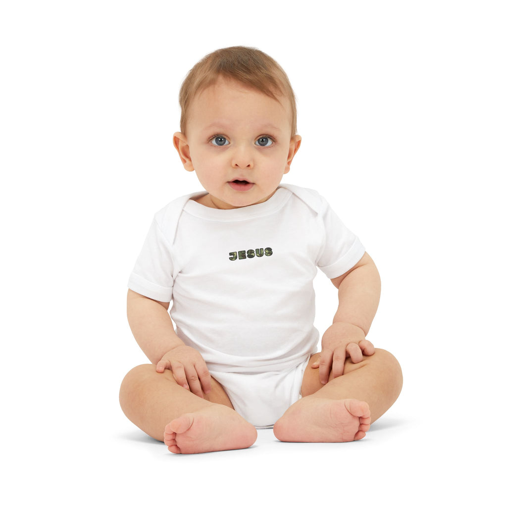 Infant Onesie "Jesus" Minimalist Christian Baby Bodysuit