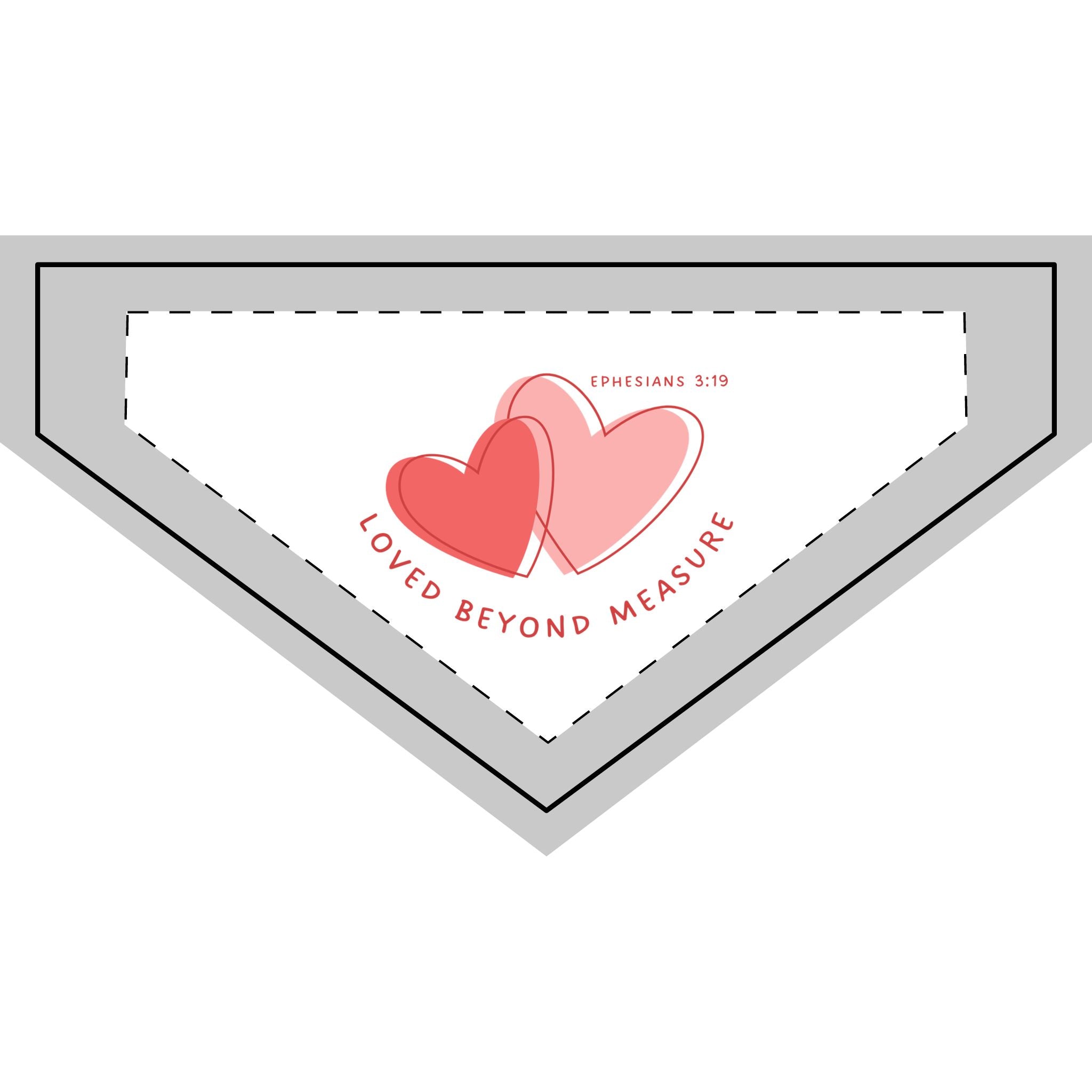 Clip-on Pet Bandana — "Loved Beyond Measure" Heart Design (Ephesians 3:19)