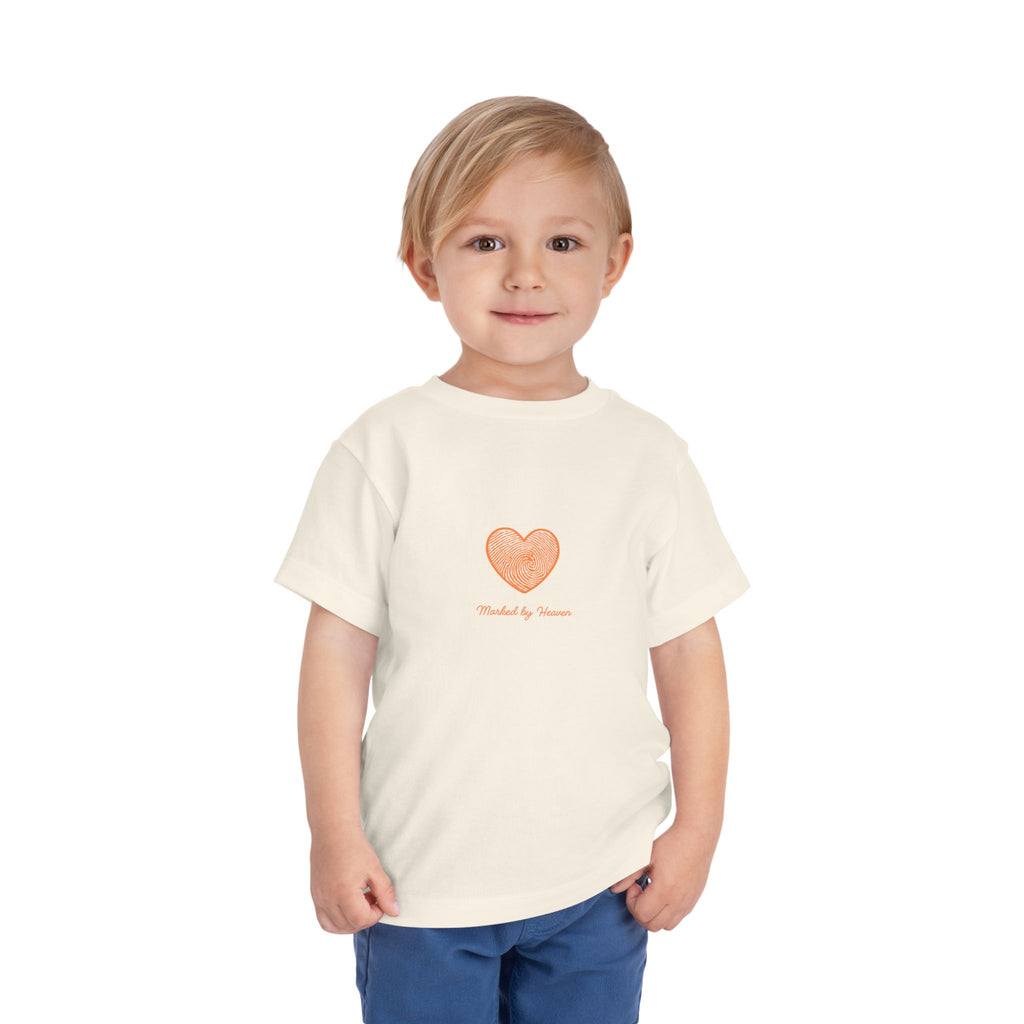 Toddler Tee — Pink Watercolor Heart "Marked by Heaven"
