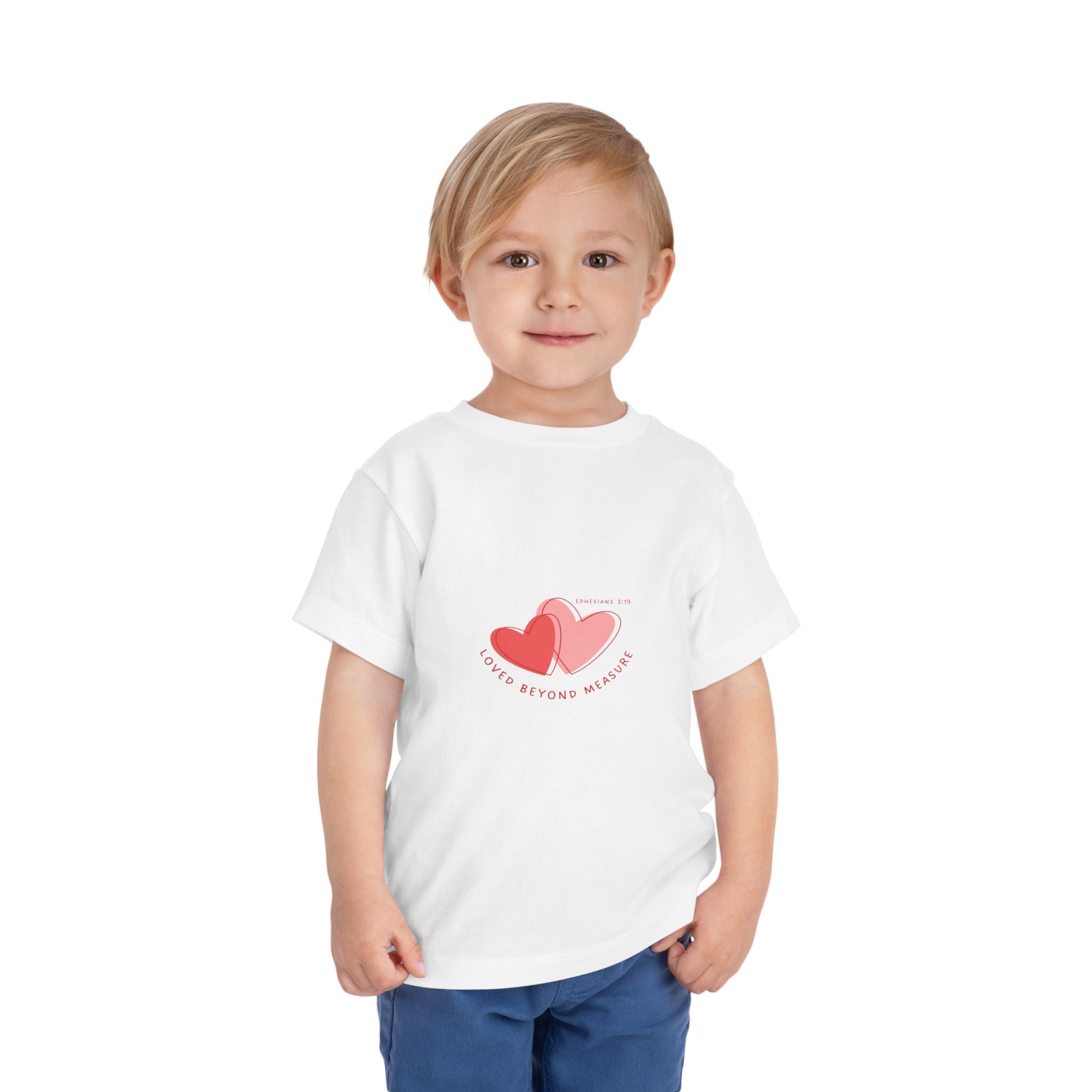 Toddler Tee — "Love Beyond Measure" Pink Heart Graphic