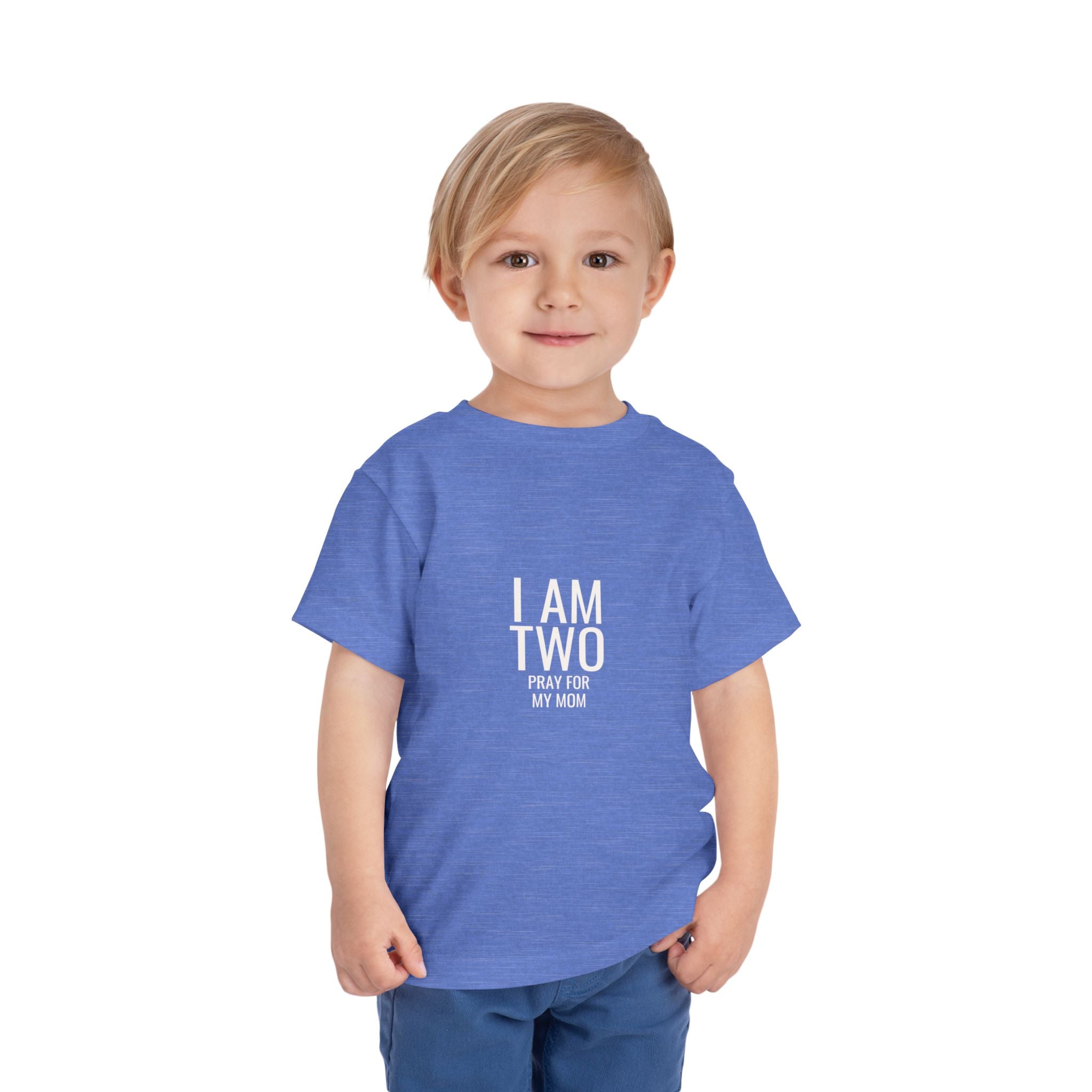 I Am Two Toddler Tee – "I Am Two Pray For My Mom" Birthday Shirt