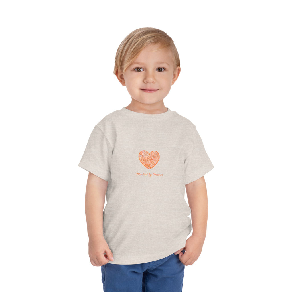 Toddler Tee — Pink Watercolor Heart "Marked by Heaven"
