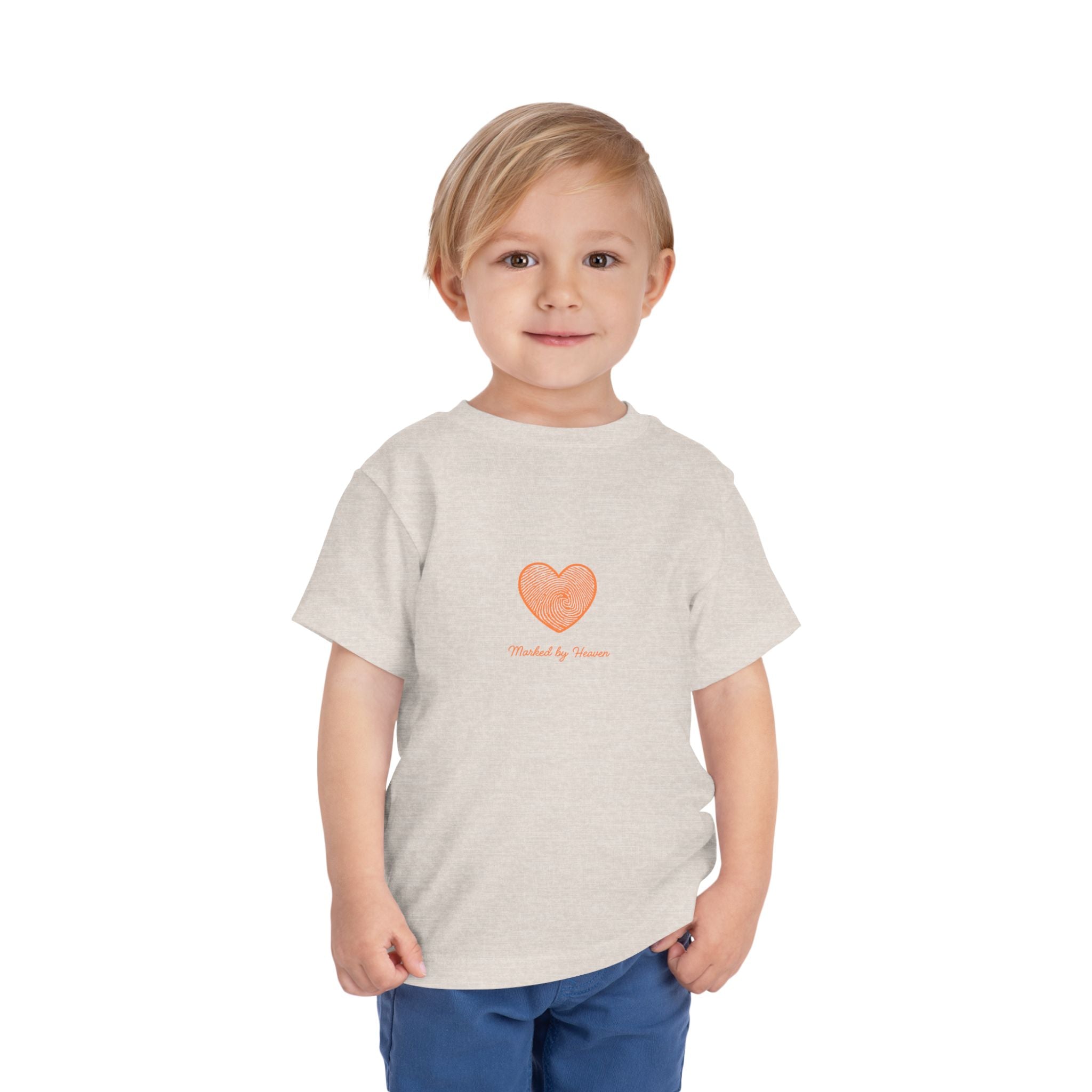 Toddler Tee — Pink Watercolor Heart "Marked by Heaven"