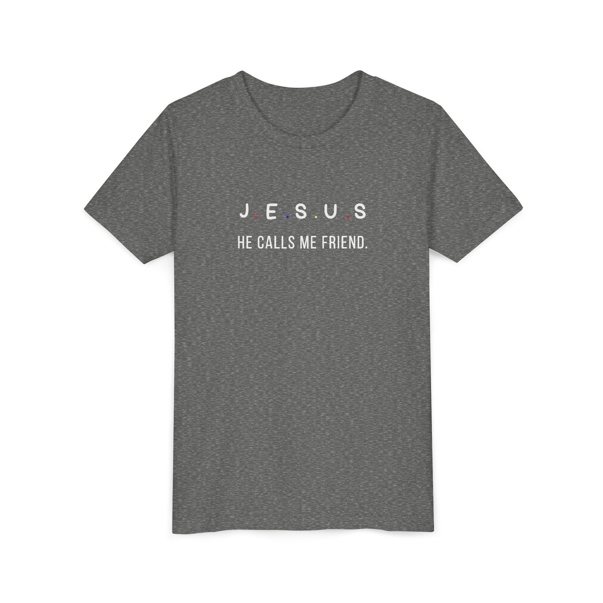 Youth Tee — "Jesus He Calls Me Friend" Christian Kids T-Shirt