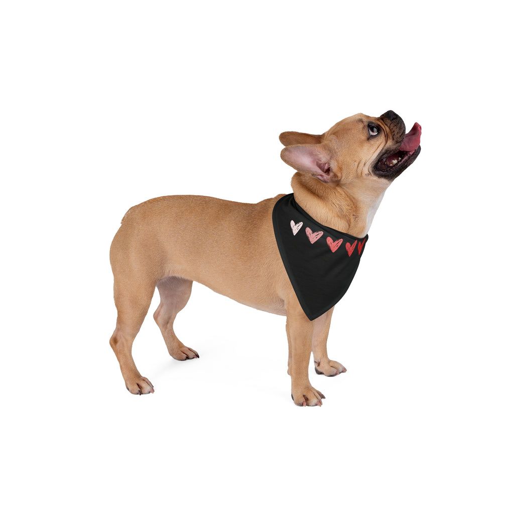 Heart Row Pet Bandana — Valentine Dog & Cat Accessory