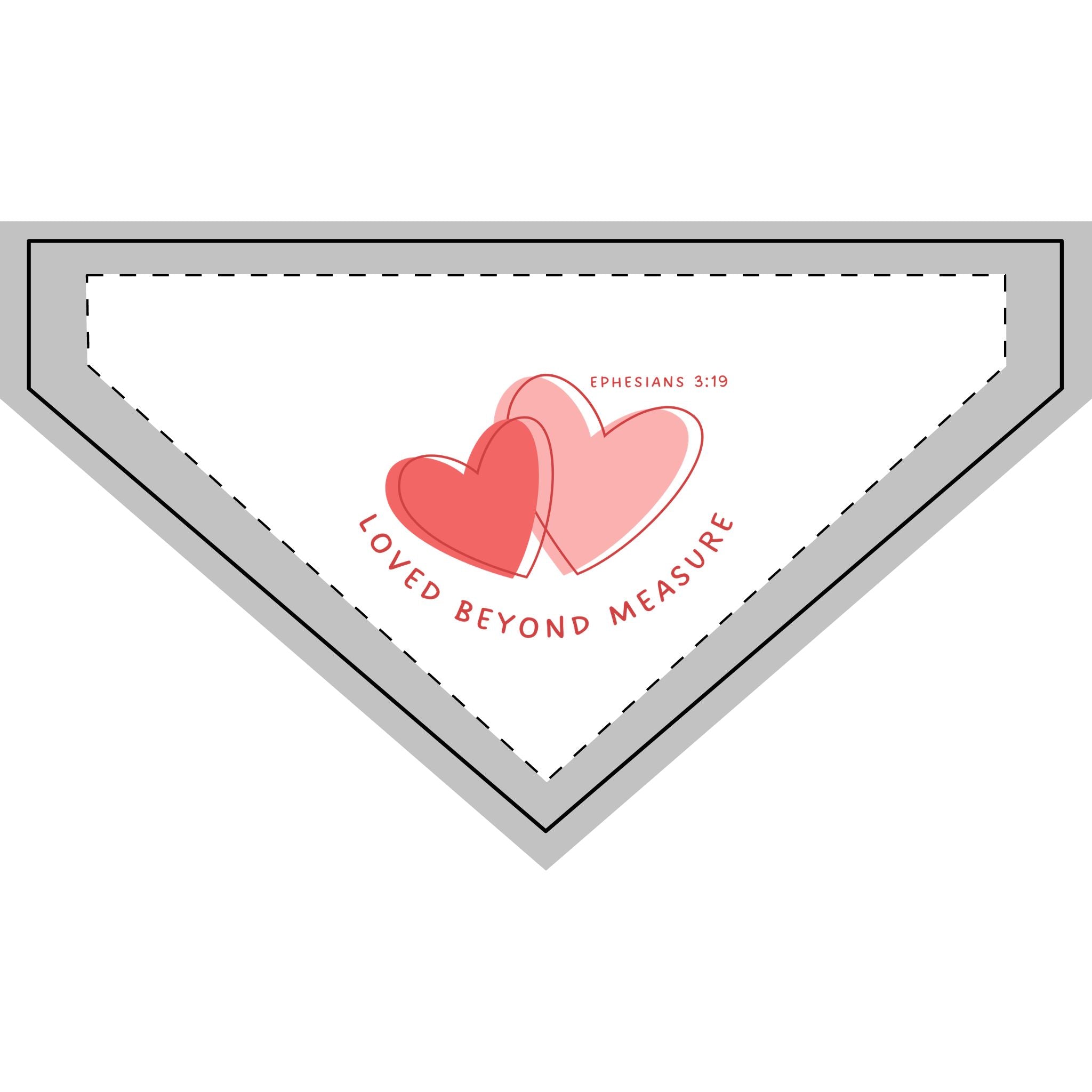 Clip-on Pet Bandana — "Loved Beyond Measure" Heart Design (Ephesians 3:19)