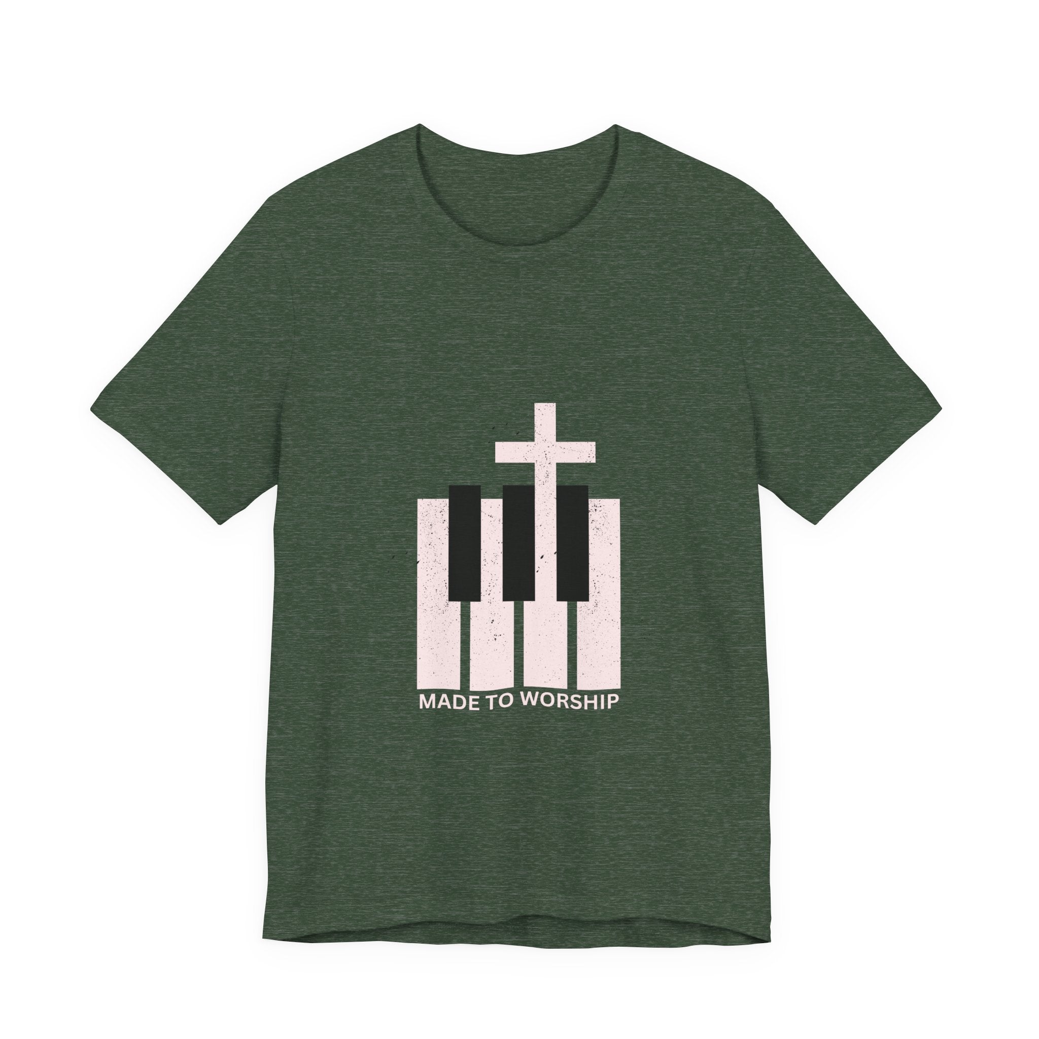Worship Piano Tee — "Made to Worship" Christian Music T-Shirt
