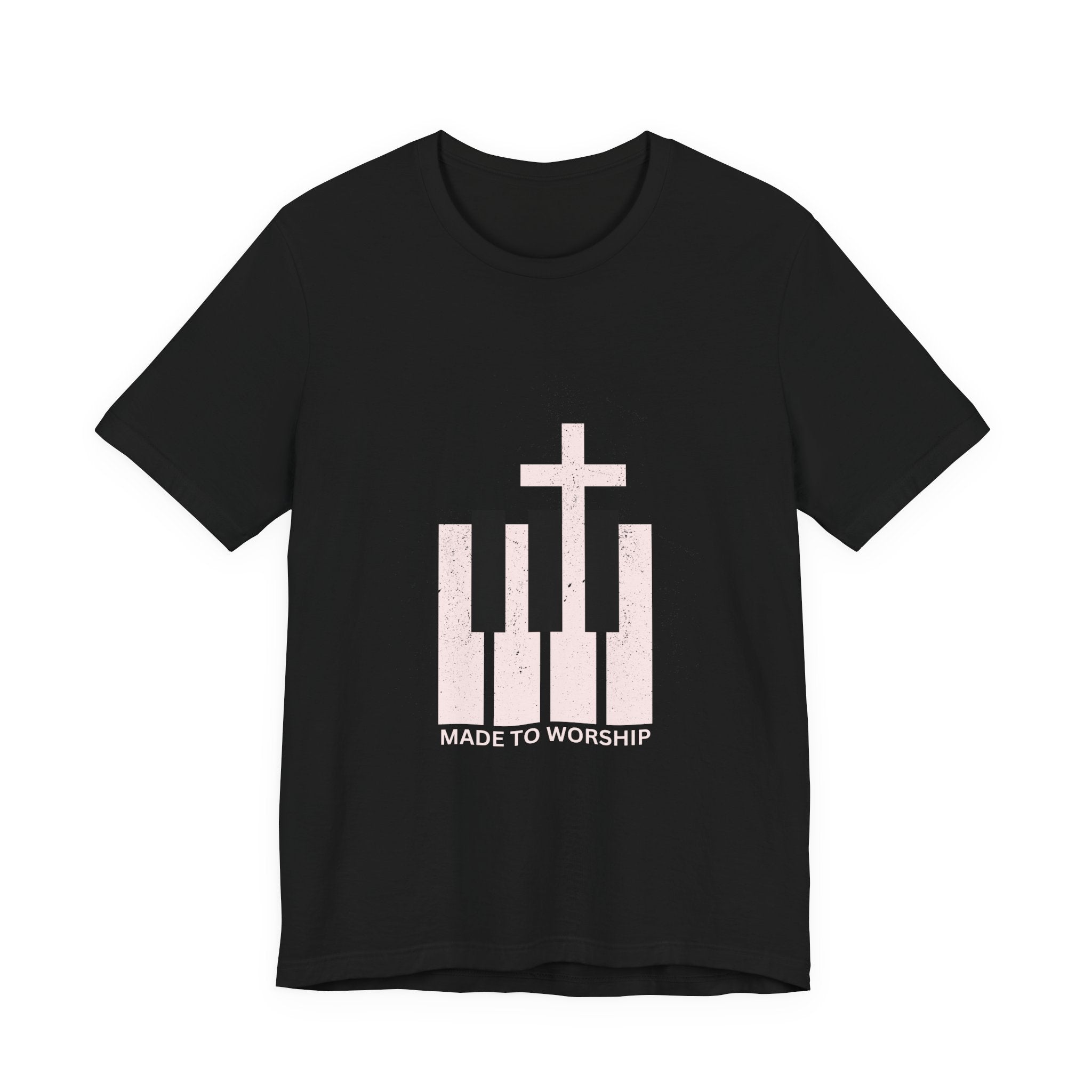 Worship Piano Tee — "Made to Worship" Christian Music T-Shirt