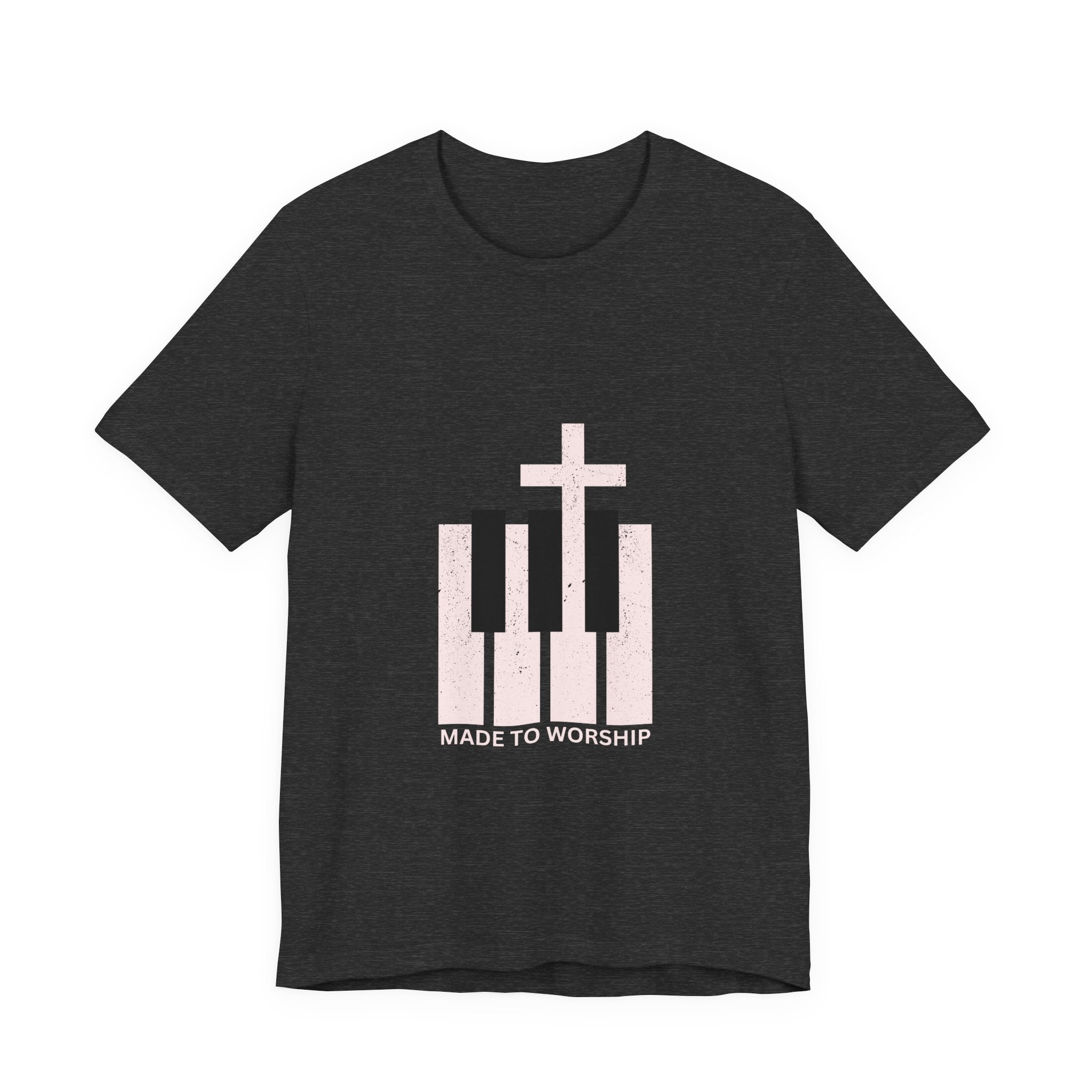 Worship Piano Tee — "Made to Worship" Christian Music T-Shirt