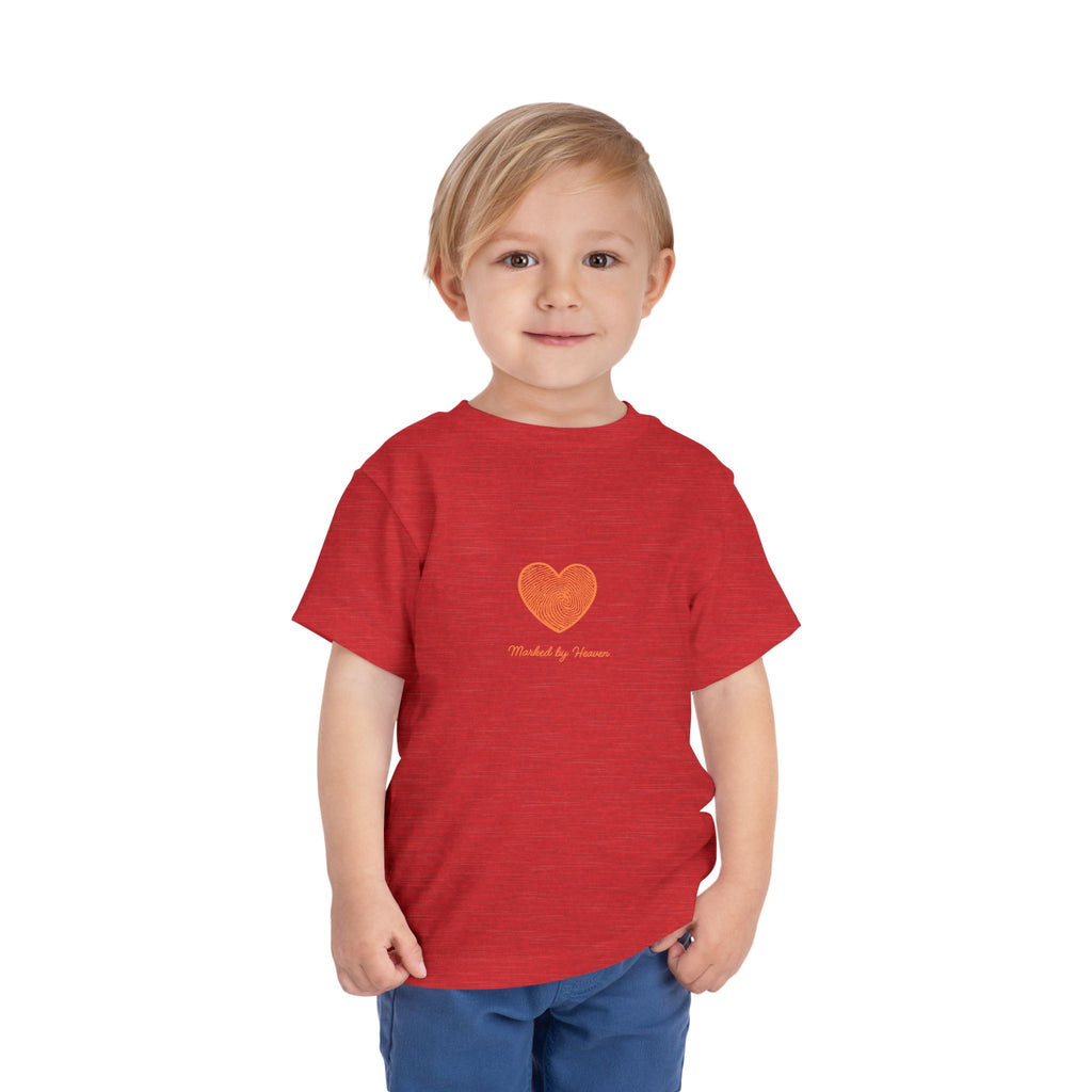 Toddler Tee — Pink Watercolor Heart "Marked by Heaven"