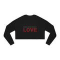 Cropped Sweatshirt — "Redeemed Rescued Refined by LOVE" Inspirational Crop Top
