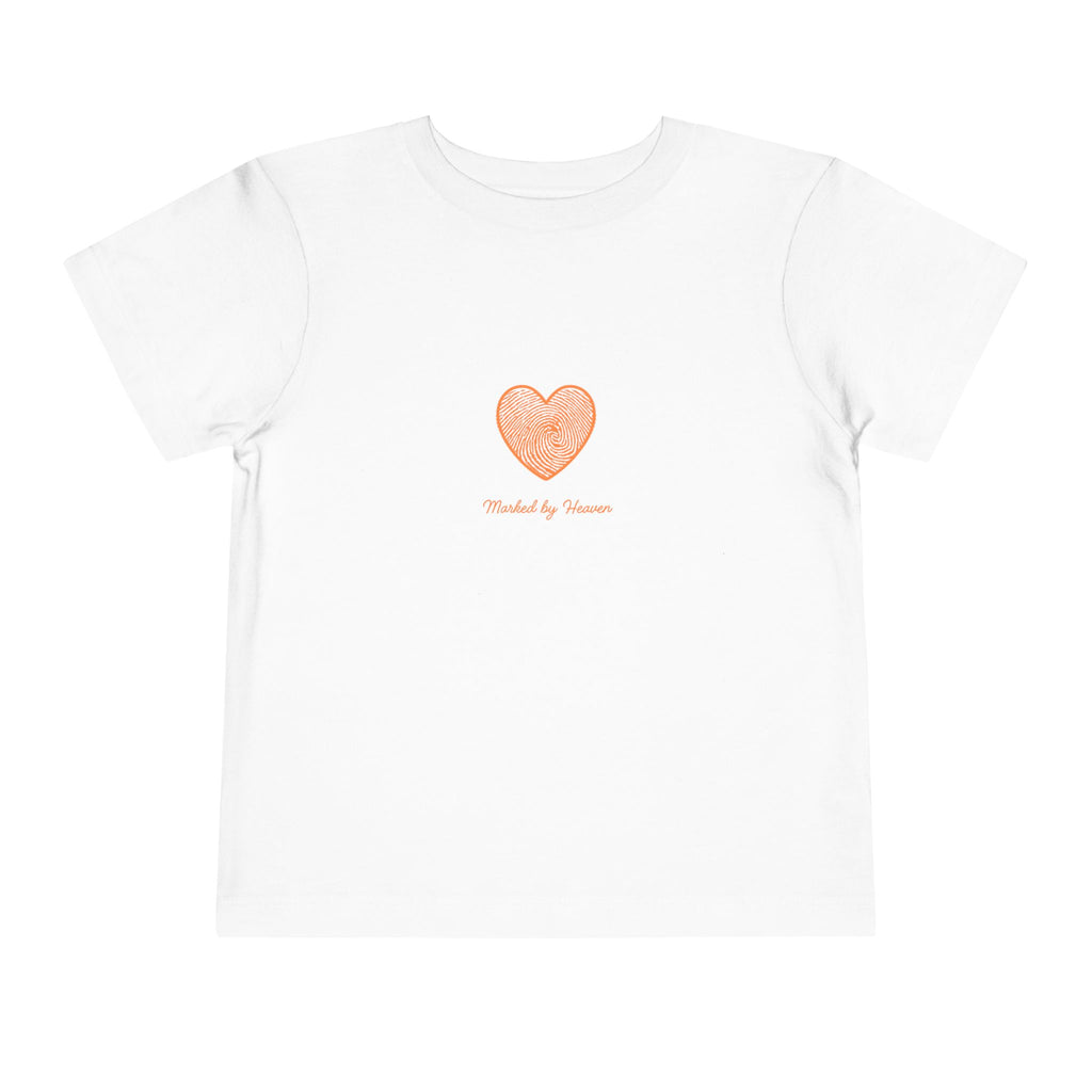Toddler Tee — Pink Watercolor Heart "Marked by Heaven"