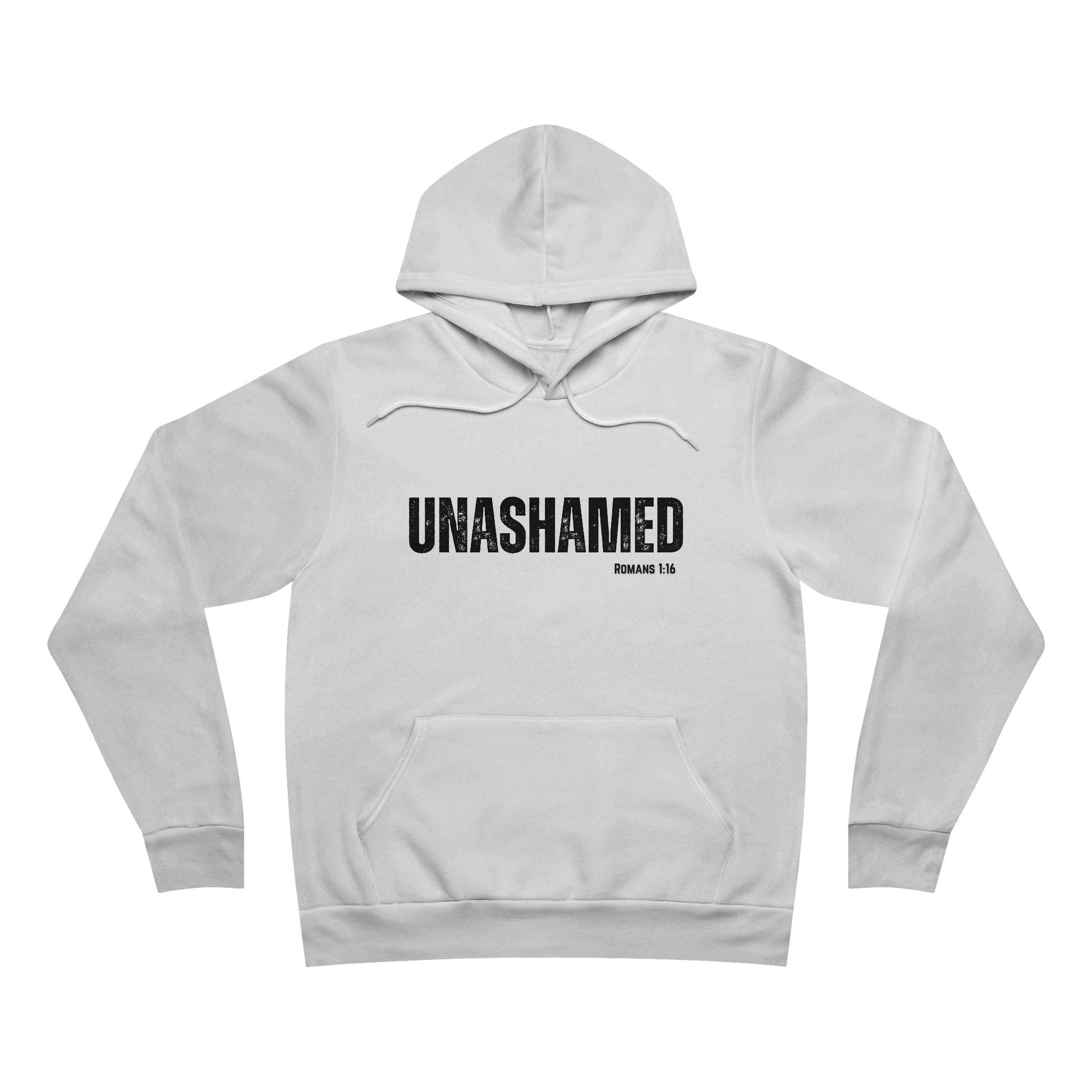 Unashamed Pullover Hoodie — Christian Faith Verse Hoodie (Romans 1:16)