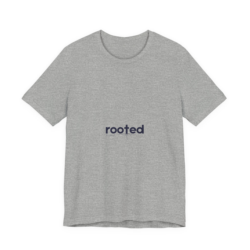 Rooted Minimalist Tee — 'rooted' Small Chest Graphic Cotton T-Shirt