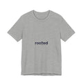Rooted Minimalist Tee — 'rooted' Small Chest Graphic Cotton T-Shirt