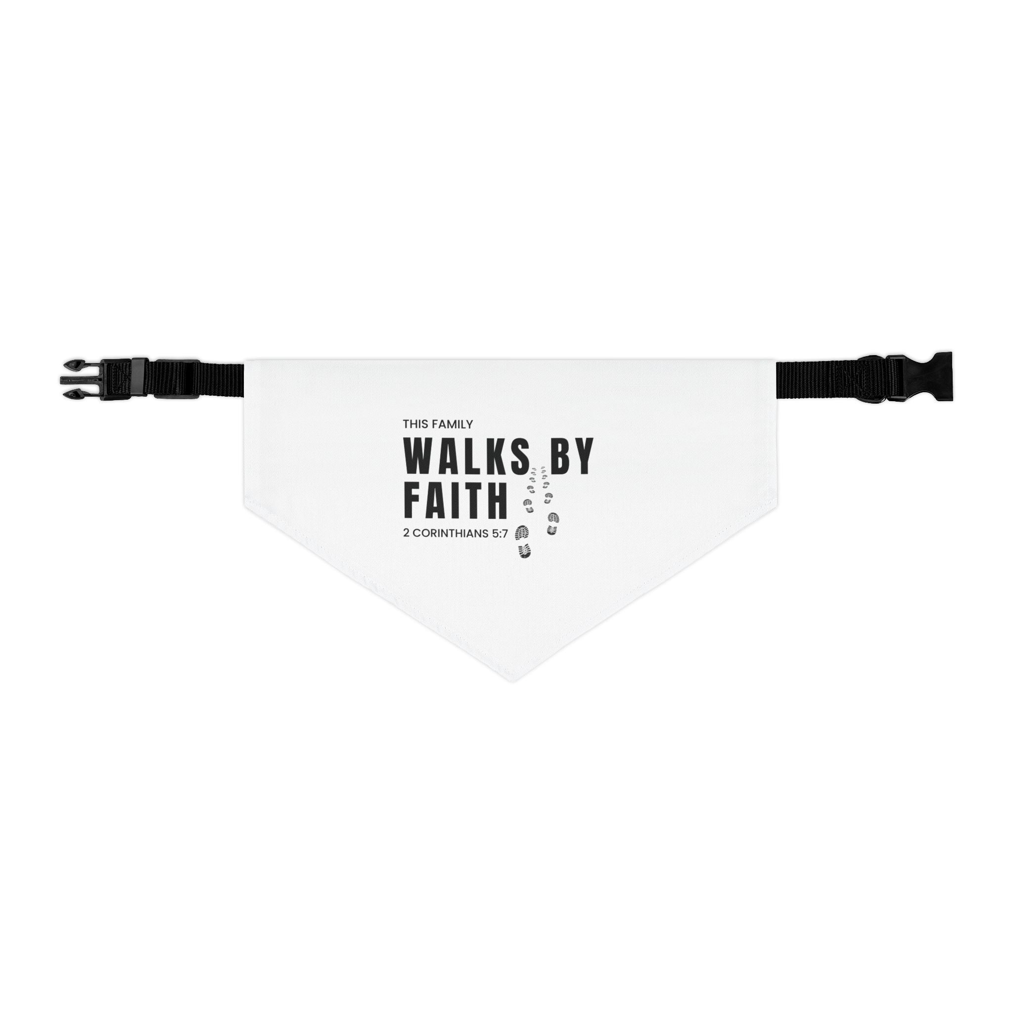 Pet Bandana — "This Family Walks by Faith" Christian Dog Collar Bandana