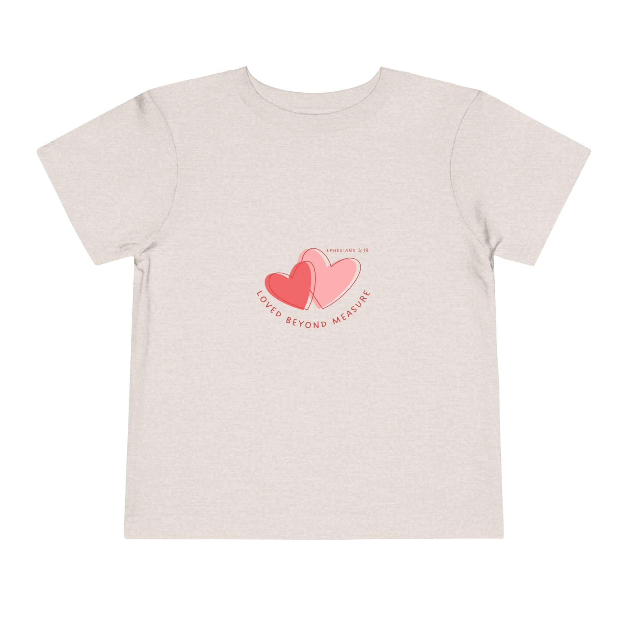 Toddler Tee — "Love Beyond Measure" Pink Heart Graphic