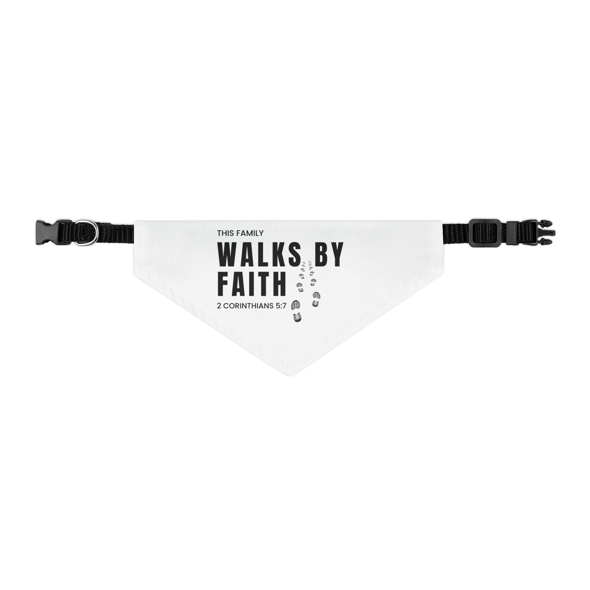 Pet Bandana — "This Family Walks by Faith" Christian Dog Collar Bandana