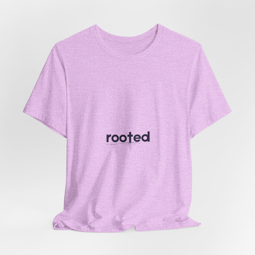 Rooted Minimalist Tee — 'rooted' Small Chest Graphic Cotton T-Shirt
