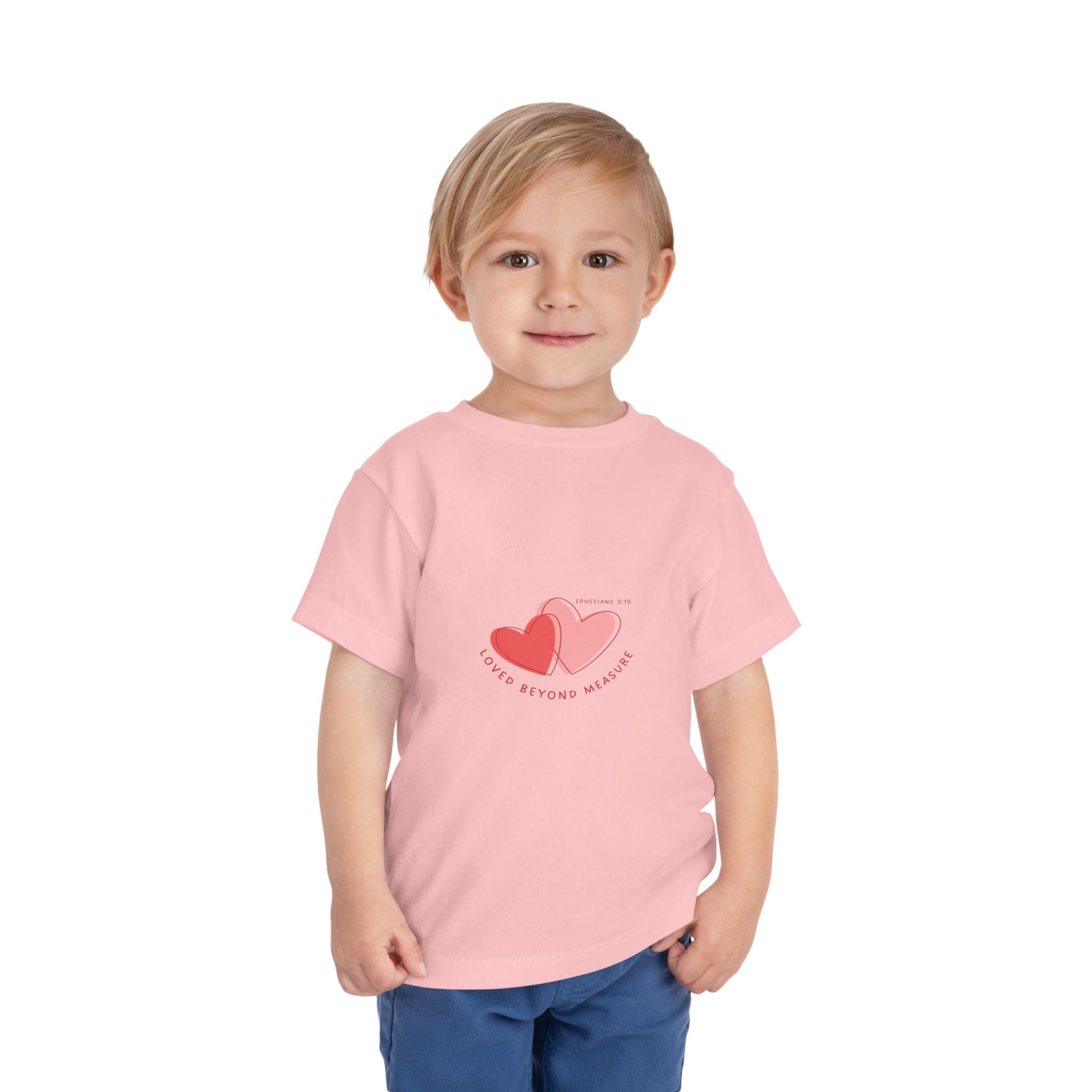 Toddler Tee — "Love Beyond Measure" Pink Heart Graphic