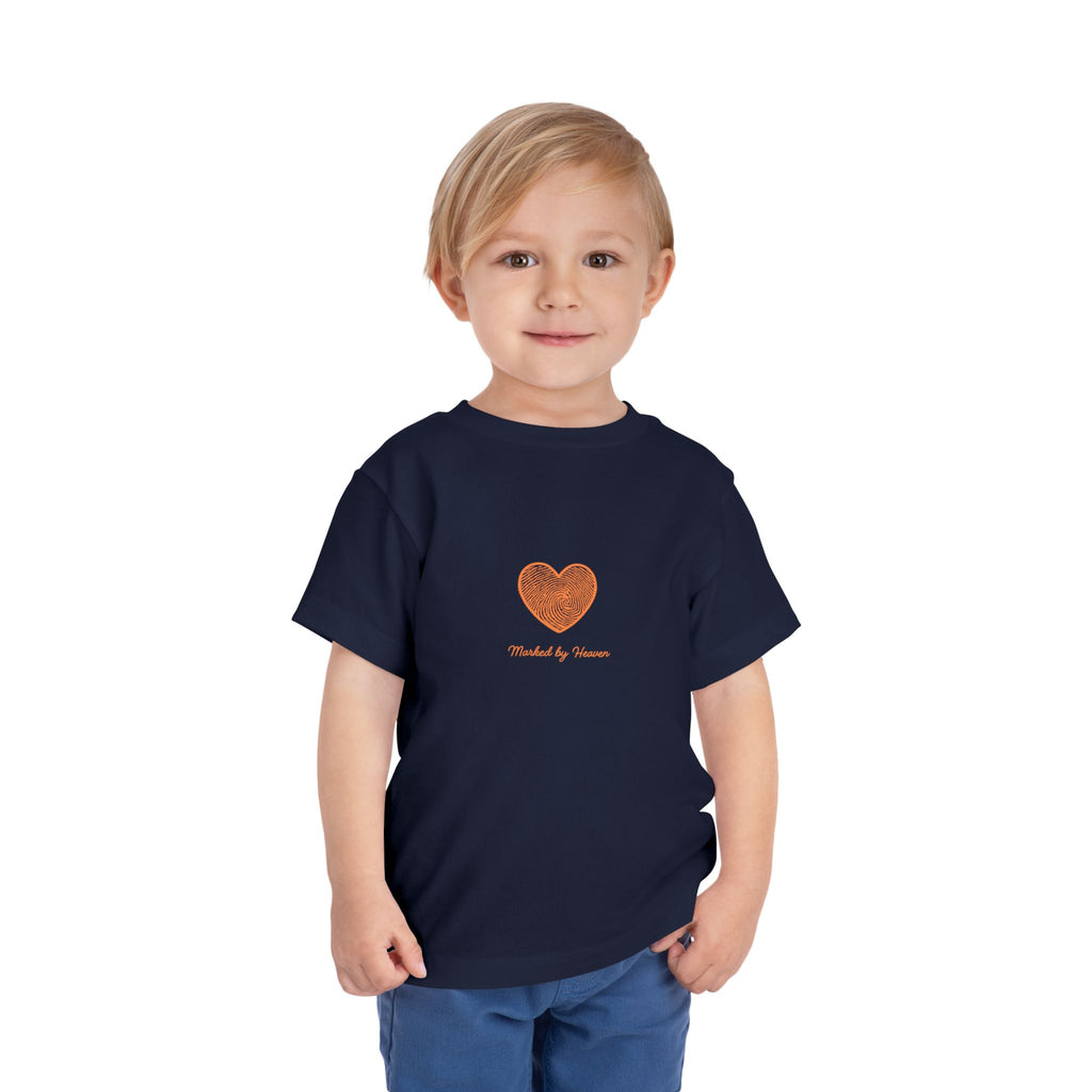 Toddler Tee — Pink Watercolor Heart "Marked by Heaven"