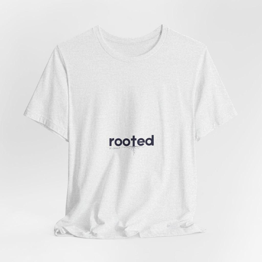 Rooted Minimalist Tee — 'rooted' Small Chest Graphic Cotton T-Shirt