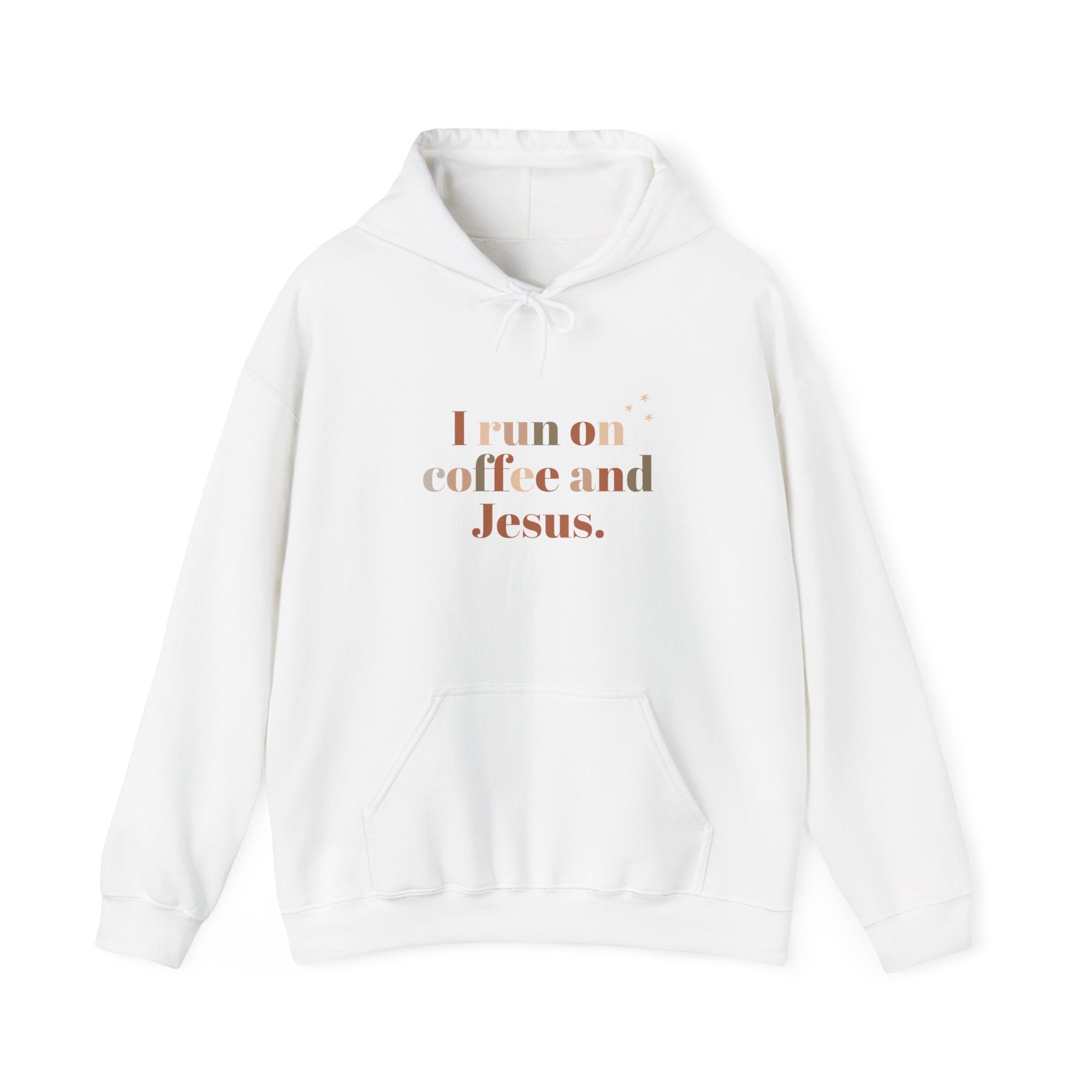Christian Hoodie — “I Run on Coffee and Jesus” Casual Faith Pullover