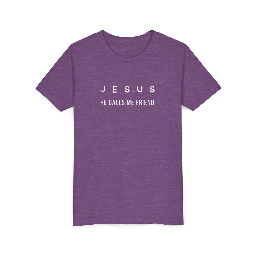 Youth Tee — "Jesus He Calls Me Friend" Christian Kids T-Shirt
