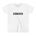 Youth Tee - 'JESUS' Camo Print Christian Kids Shirt